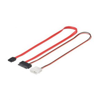 Goobay SATA 0,3m 1.5GBs : 3GBs Slimline + voeding