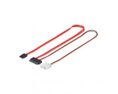 Goobay SATA 0,3m 1.5GBs : 3GBs Slimline + voeding